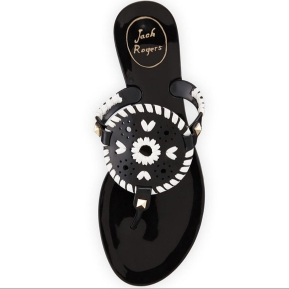 Jack Rogers Shoes - Jack Rogers Black White Georgica Jelly Sandals Size 5